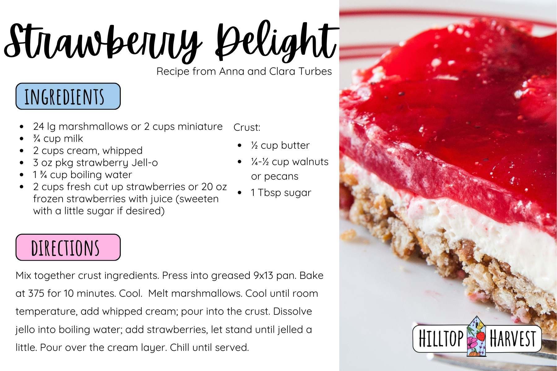 Strawberry Delight Infographic Recipe Card