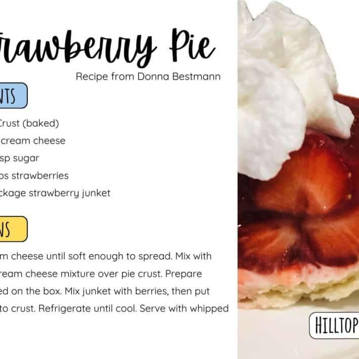 Strawberry Pie Infographic Recipe Card