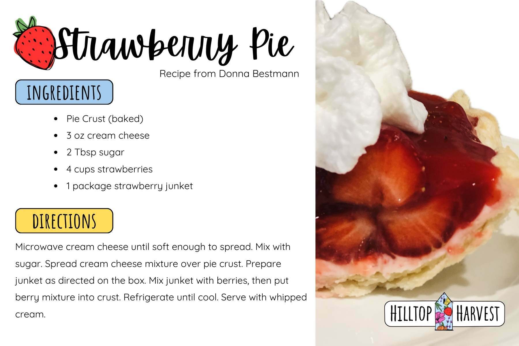 Strawberry Pie Infographic Recipe Card