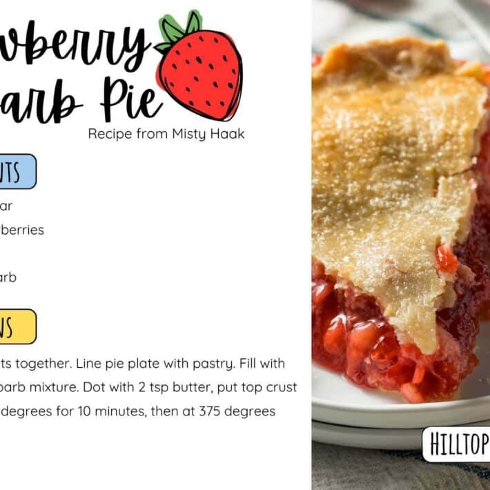 Strawberry Rhubarb Pie Infographic Recipe Card