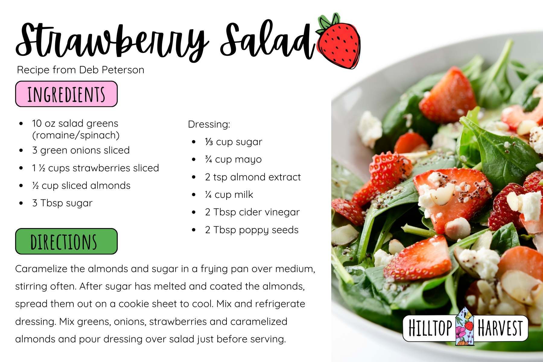 Strawberry Salad Infographic Recipe Card